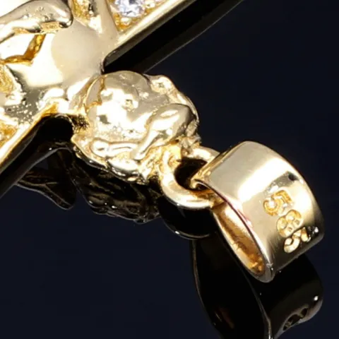 Filigraner Engel - Anhänger - aus 14k / 585 Gold und Zirkoniabesatz
