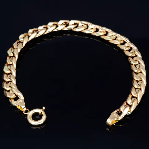 Breites, hochwertig produziertes Panzerarmband in edlem 585 14k Gold in 8mm Stärke, ca. 20cm Länge, (ca. 11,3g)