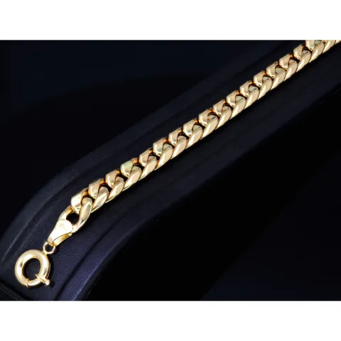 Breites, hochwertig produziertes Panzerarmband in edlem 585 14k Gold in 8mm Stärke, ca. 20cm Länge, (ca. 11,3g)