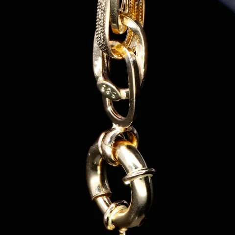 Stilvolles Armband aus 14K/585 Bicolor Gold mit filigranem Greco-Design in ca. 20 cm Länge
