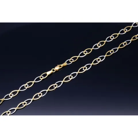Sehr schöne, luftige Halskette mit aus 14K / 585 Gold (14K/585 Bicolor Gelbgold und Weißgold) ca. 50 cm