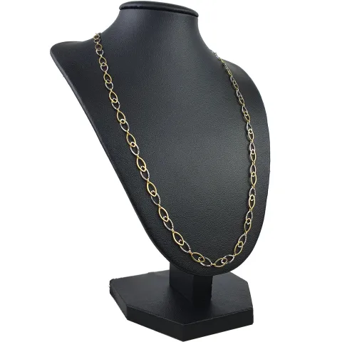 Sehr schöne, luftige Halskette mit aus 14K / 585 Gold (14K/585 Bicolor Gelbgold und Weißgold) ca. 50 cm