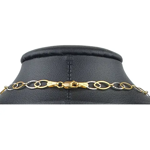 Sehr schöne, luftige Halskette mit aus 14K / 585 Gold (14K/585 Bicolor Gelbgold und Weißgold) ca. 50 cm