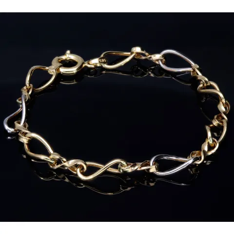 Edles Bicolor - Damen- Armband aus hochwertigem 14K 585er Weiß- und Gelbgold (ca. 20,5 cm Länge)