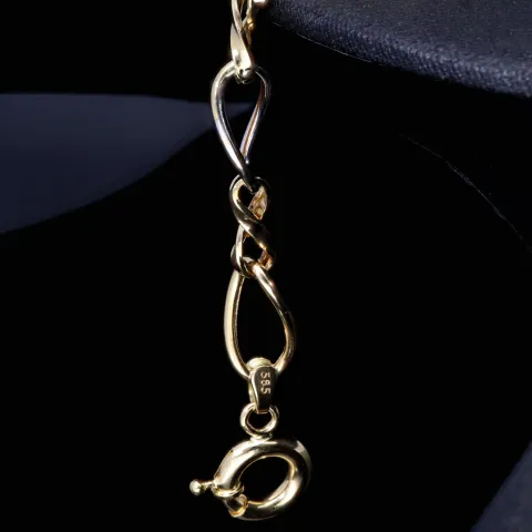 Edles Bicolor - Damen- Armband aus hochwertigem 14K 585er Weiß- und Gelbgold (ca. 20,5 cm Länge)