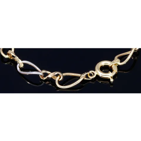 Edles Bicolor - Damen- Armband aus hochwertigem 14K 585er Weiß- und Gelbgold (ca. 20,5 cm Länge)