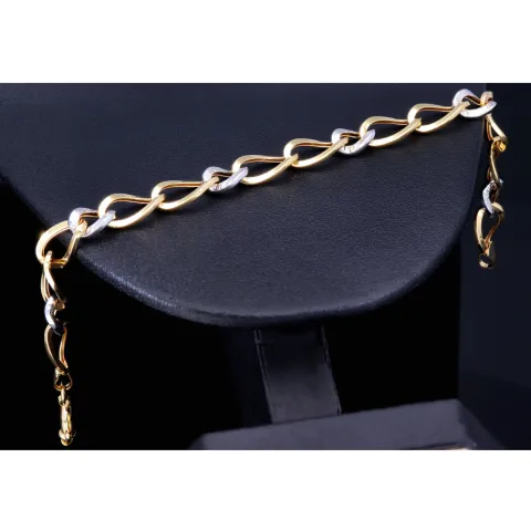 Elegantes Gold-Armband für Damen aus edlem Bicolor 14K 585 Gelbgold (ca. 19 cm Länge)