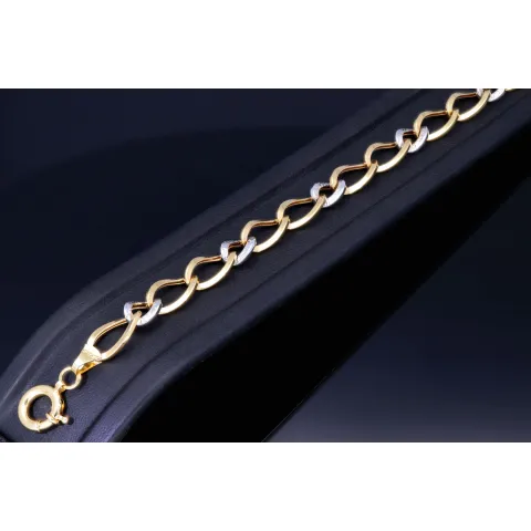 Elegantes Gold-Armband für Damen aus edlem Bicolor 14K 585 Gelbgold (ca. 19 cm Länge)