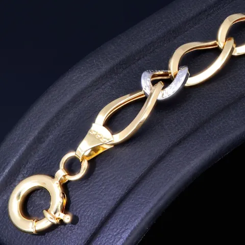 Elegantes Gold-Armband für Damen aus edlem Bicolor 14K 585 Gelbgold (ca. 19 cm Länge)