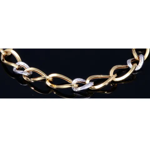 Elegantes Gold-Armband für Damen aus edlem Bicolor 14K 585 Gelbgold (ca. 19 cm Länge)