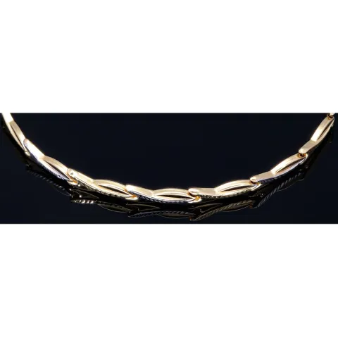 Massives Bicolor Armband aus hochwertigem 585 14K Gold (ca. 18 - 19 cm Länge)