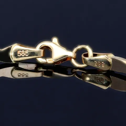 Massives Bicolor Armband aus hochwertigem 585 14K Gold (ca. 18 - 19 cm Länge)