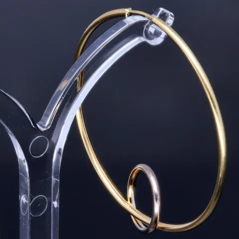 Elegante, glänzende Creolen in edlem 585 / 14K Bicolor Gold