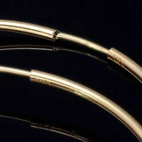 Elegante, glänzende Creolen in edlem 585 / 14K Bicolor Gold