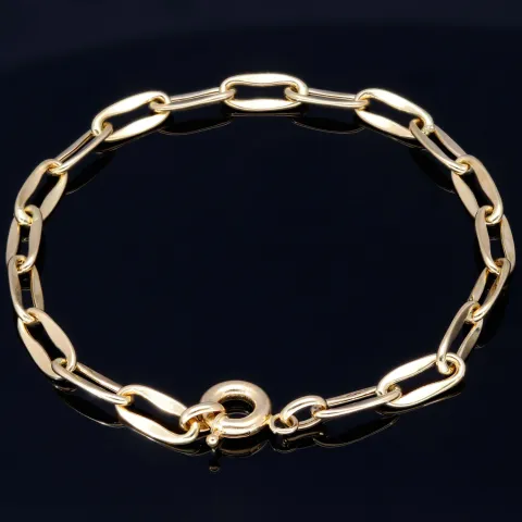 Exquisites Gold-Amband für Damen aus hochwertigem 14K 585 Gelbgold (ca. 20 cm Länge, 5mm Breite)