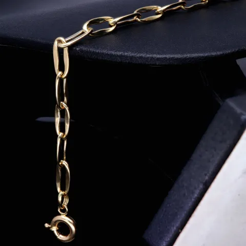 Exquisites Gold-Amband für Damen aus hochwertigem 14K 585 Gelbgold (ca. 20 cm Länge, 5mm Breite)