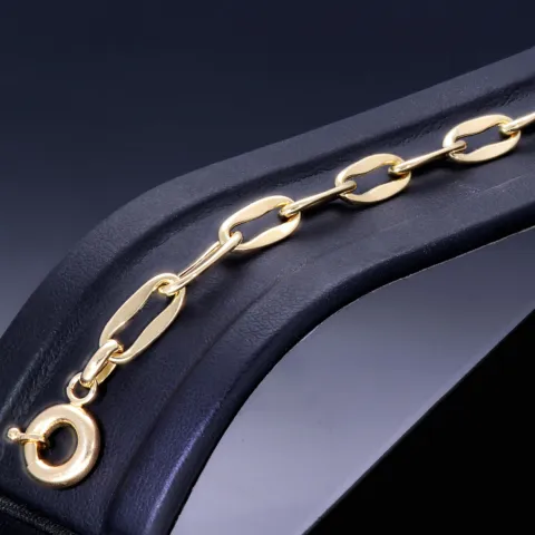 Exquisites Gold-Amband für Damen aus hochwertigem 14K 585 Gelbgold (ca. 20 cm Länge, 5mm Breite)