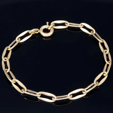 Exquisites Gold-Amband für Damen aus hochwertigem 14K 585 Gelbgold (ca. 20 cm Länge, 5mm Breite)