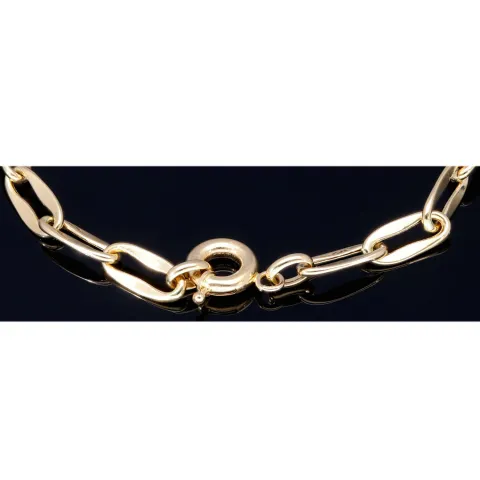 Exquisites Gold-Amband für Damen aus hochwertigem 14K 585 Gelbgold (ca. 20 cm Länge, 5mm Breite)