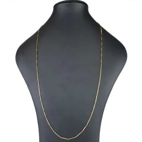 Überlange, hochwertig produzierte Stäbchenkette mit FBM-Stempel in Gelbgold (14K, 585) ca. 85cm (ca. 10,2g)
