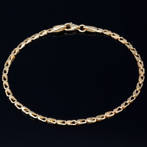 Stilvolles, glänzendes Armband aus edlem 585er (14k) Gold ca. 18cm lang