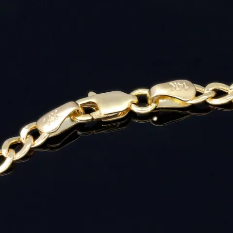 Sehr schönes Panzerarmband aus wertvollem 585er 14k Gold, ca. 2,5 mm breit, 19cm lang