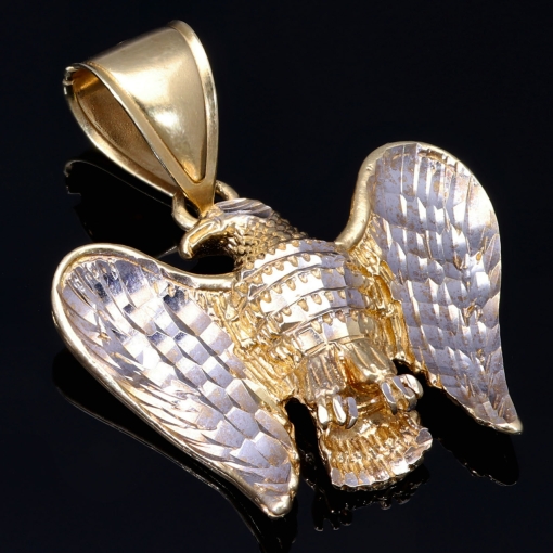 Großer Adler-Anhänger in Bicolor Gold (585er Weißgold und Gelbgold 14k)