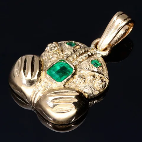 Außergewöhnlicher Precolombino Gold-Anhänger mit dem Motiv "Rana" aus der Tairona-Kultur aus hochwertigem 750 / 18K Gelbgold