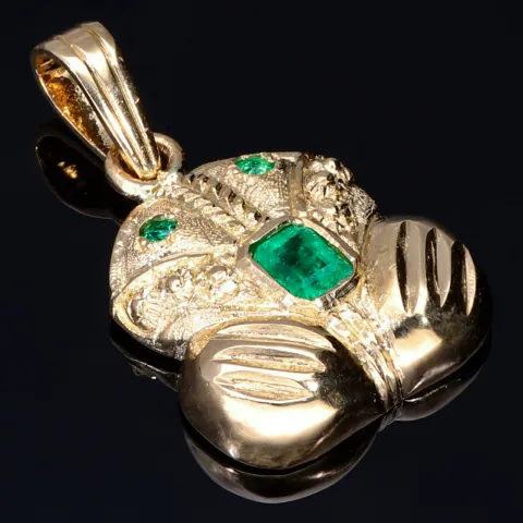 Außergewöhnlicher Precolombino Gold-Anhänger mit dem Motiv "Rana" aus der Tairona-Kultur aus hochwertigem 750 / 18K Gelbgold