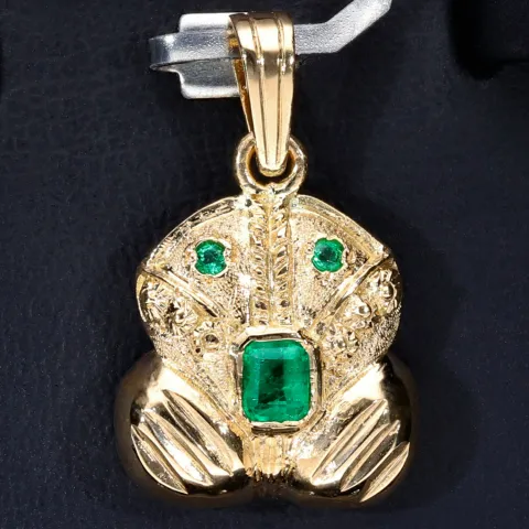 Außergewöhnlicher Precolombino Gold-Anhänger mit dem Motiv "Rana" aus der Tairona-Kultur aus hochwertigem 750 / 18K Gelbgold