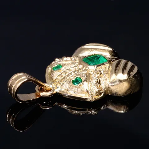Außergewöhnlicher Precolombino Gold-Anhänger mit dem Motiv "Rana" aus der Tairona-Kultur aus hochwertigem 750 / 18K Gelbgold