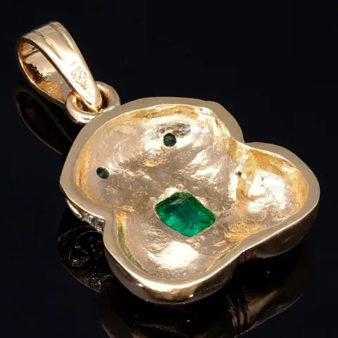 Außergewöhnlicher Precolombino Gold-Anhänger mit dem Motiv "Rana" aus der Tairona-Kultur aus hochwertigem 750 / 18K Gelbgold