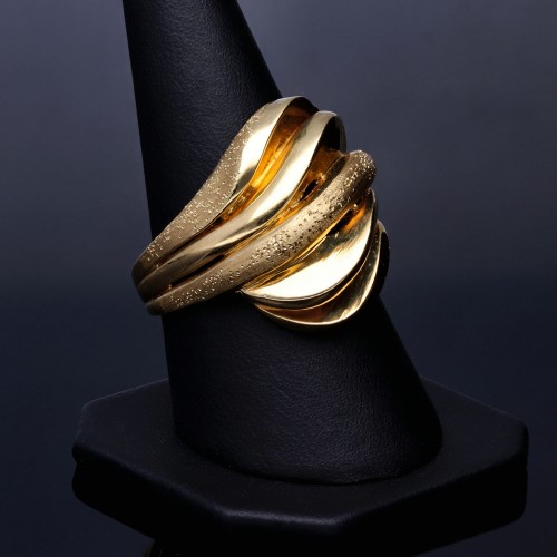 Ring für Damen mit außergewöhnlichem Design aus hochwertigem 585 14K Gelbgold (Ringgröße ca. 56)