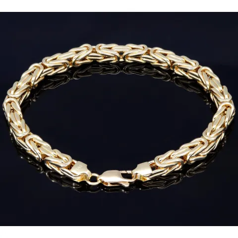 Königsarmband aus edlem 585er 14k Gelbgold, ca. 5,5mm breit, 22cm lang