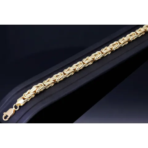 Königsarmband aus edlem 585er 14k Gelbgold, ca. 5,5mm breit, 22cm lang