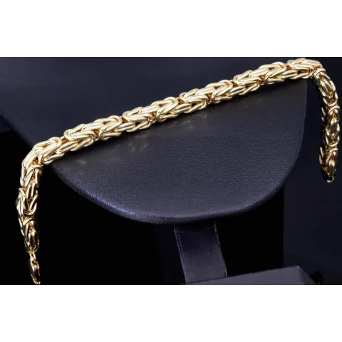 Königsarmband aus edlem 585er 14k Gelbgold, ca. 5,5mm breit, 22cm lang