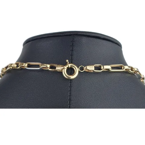 Exquisite und hochwertig produzierte Ankerkette aus glänzendem Bicolor 585 / 14K Gelb- und Weißgold für Herren und Damen (ca. 57 cm Länge)