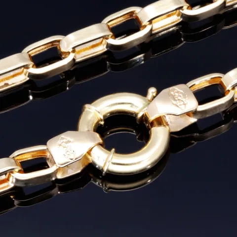 Exquisite, kurzgliedrige Ankerkette aus hochwertigem 585 / 14K Gold , ca. 55 cm Länge 4,5mm
