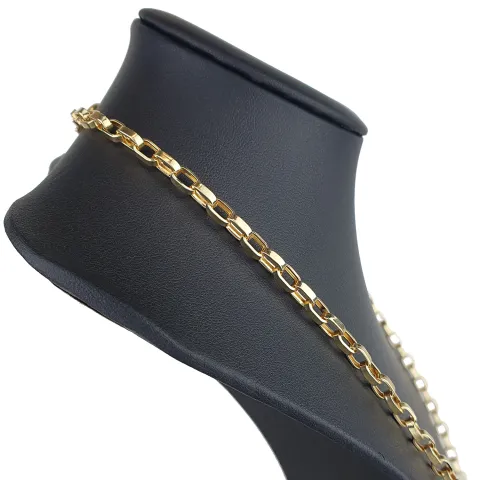 Exquisite, kurzgliedrige Ankerkette aus hochwertigem 585 / 14K Gold , ca. 55 cm Länge 4,5mm