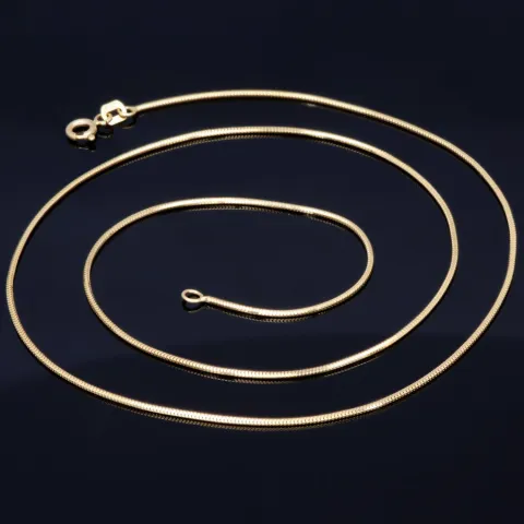 Edle Schlangenkette für Damen aus glänzendem 585er (14k) Gold in ca. 50cm, 1mm