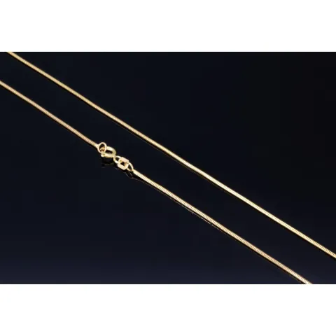 Edle Schlangenkette für Damen aus glänzendem 585er (14k) Gold in ca. 50cm, 1mm