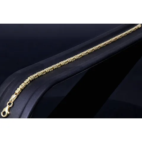 Exquisites Königsarmband in Gelbgold (585er 14k), 2mm breit, ca. 21 cm lang