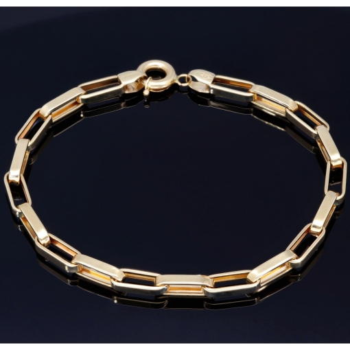 Hochglanzpoliertes Goldarmband / Ankerarmband aus funkelndem 14K 585er Gold (ca. 19,5 cm lang, 4,5mm breit)