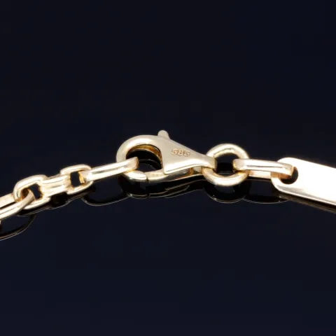 Mix aus Steigbügel- und Plattenarmband aus 585er (14k) Gelbgold, 20cm lang, 4mm breit (Plättchen-, Steigbügelarmband)