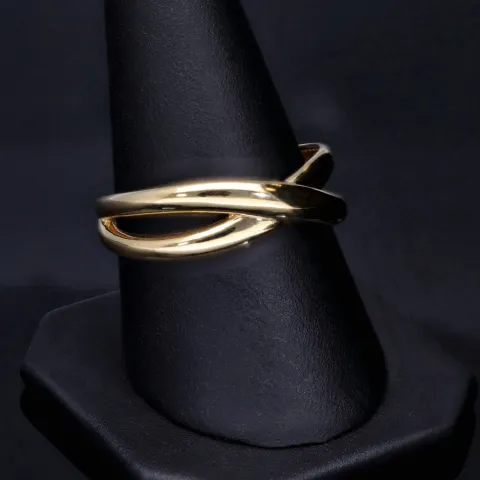 Damenring in 585 / 14K Gold in modernem Design in Ringgröße ca. 58-59