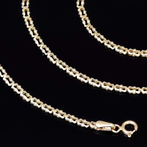 Sehr schöne Halskette für Damen in stilvollem Design in hochwertigem 585 (14k) Gelbgold ca. 45 cm Länge