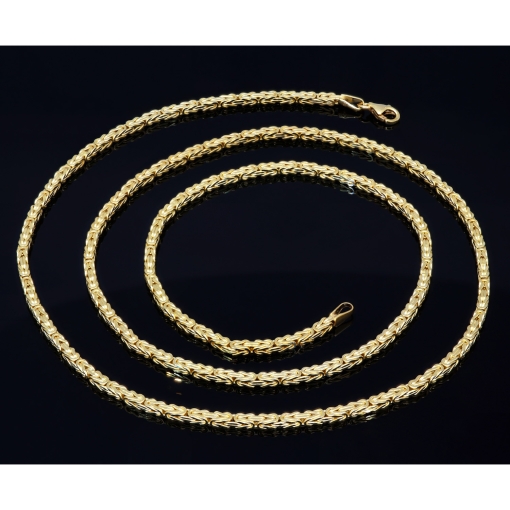 Königskette aus glänzendem 14k (585) Gold in ca. 70 cm Länge (Breite: ca. 2mm)