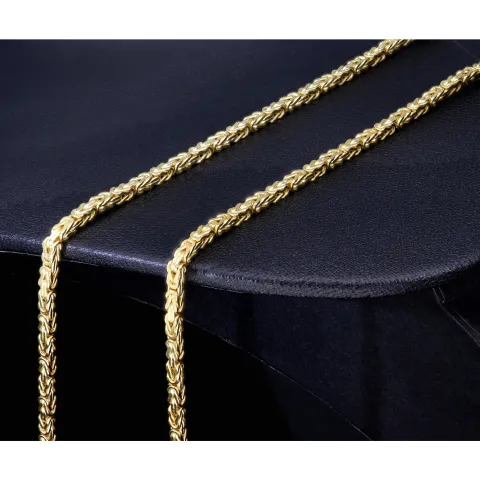 Königskette aus glänzendem 14k (585) Gold in ca. 70 cm Länge (Breite: ca. 2mm)