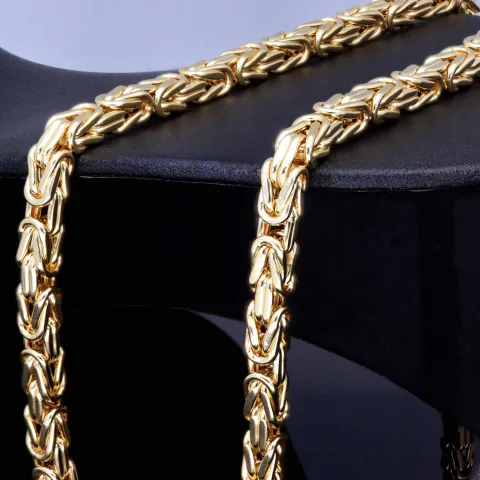 Exquisite XL-Königskette aus funkelndem 585er Gold (14 K) (ca. 33,6g, 60cm, 5mm)