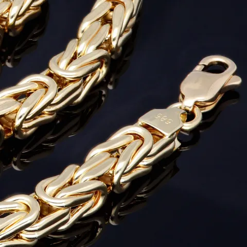 Exquisite XL-Königskette aus funkelndem 585er Gold (14 K) (ca. 33,6g, 60cm, 5mm)
